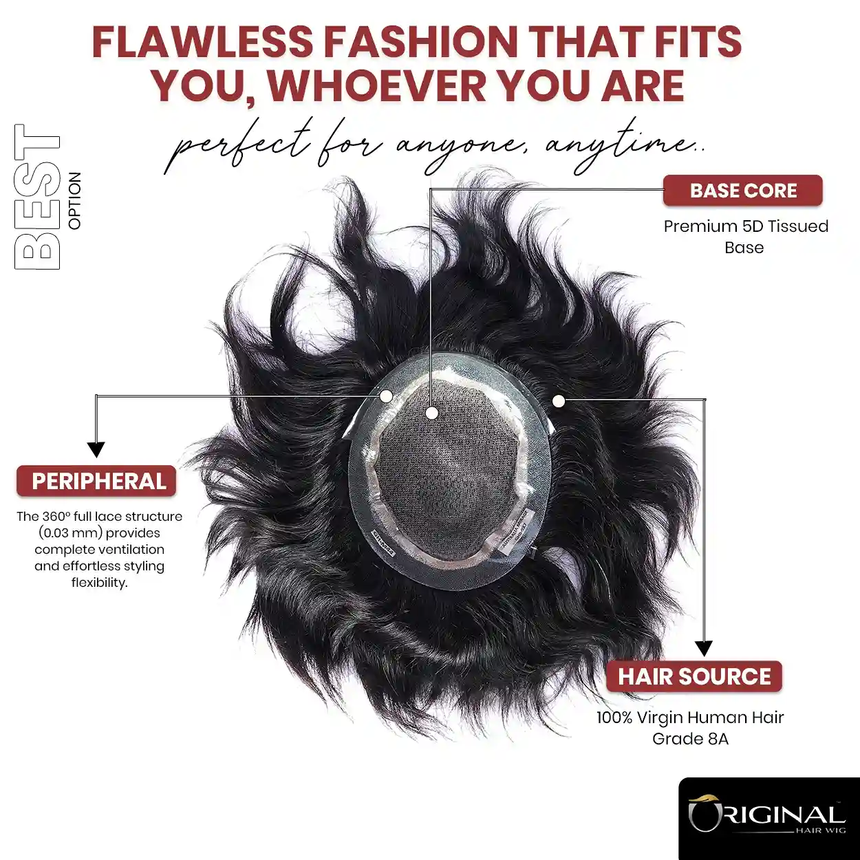 Australian Mirage Hair Patch PU Edges Strong Hold with Secure Fit